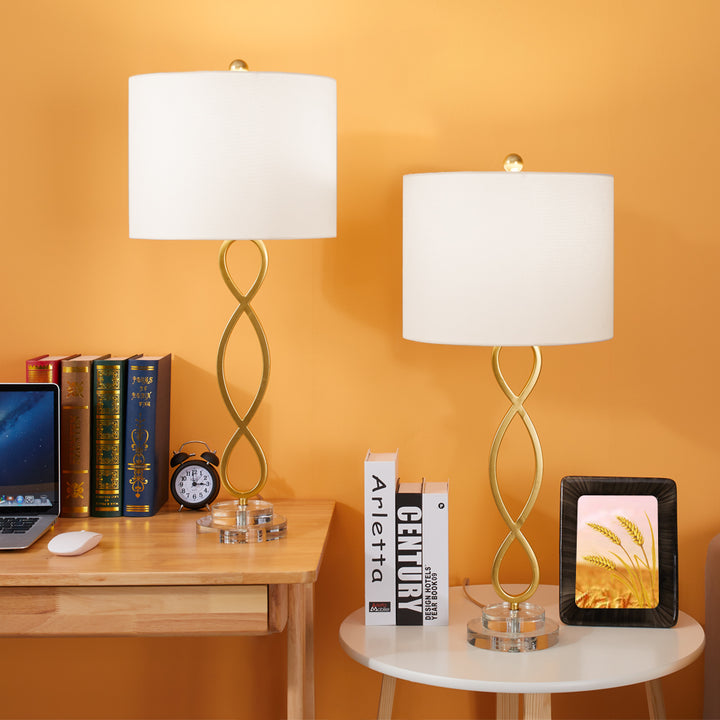 30.25in Gold Table Lamp Set (Set of 2) #T10