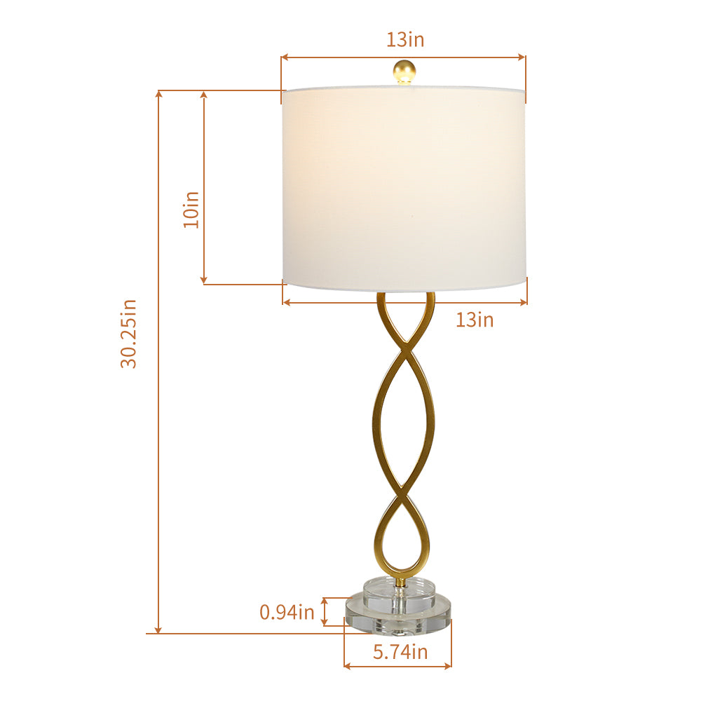 30.25in Gold Table Lamp Set (Set of 2)