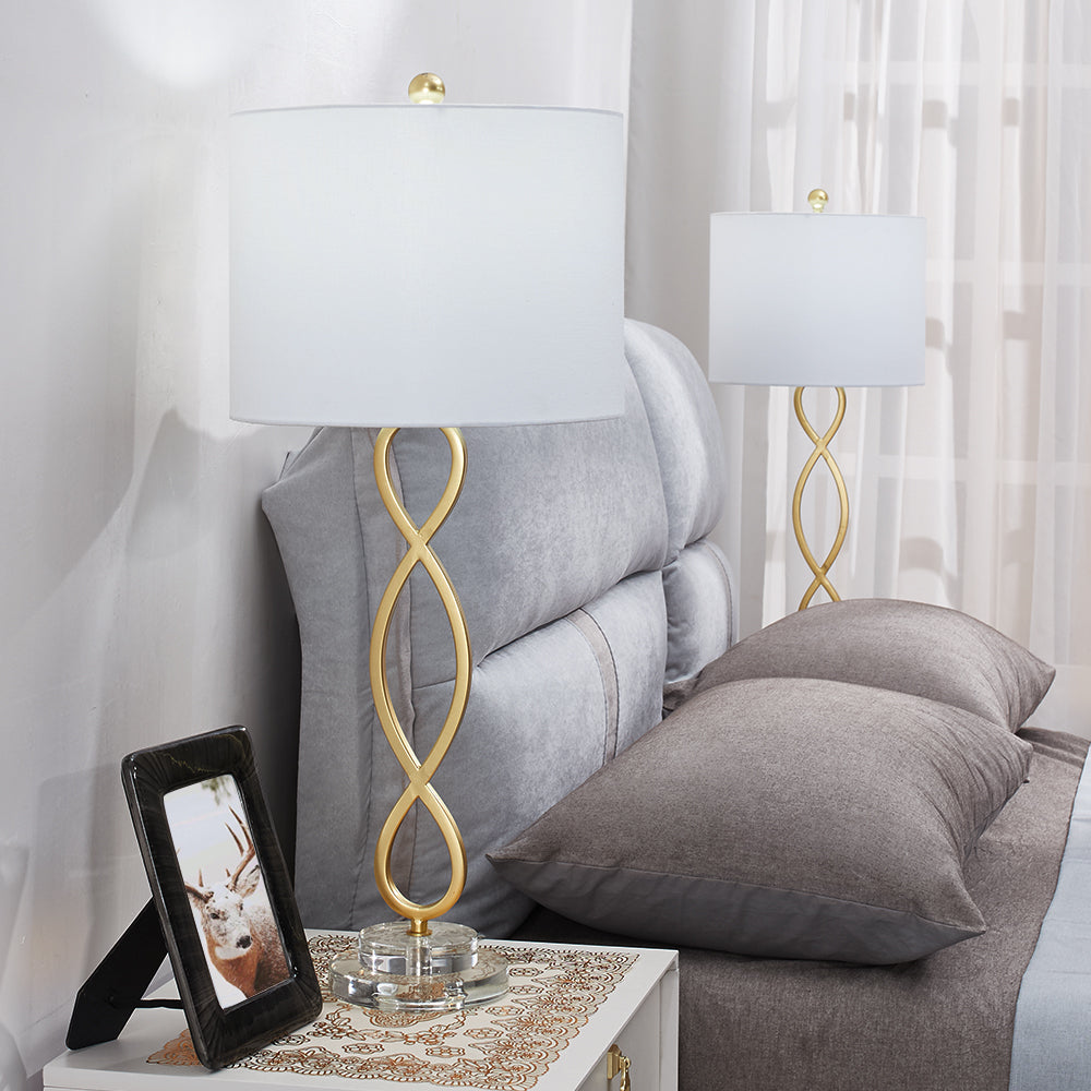 30.25in Gold Table Lamp Set (Set of 2)