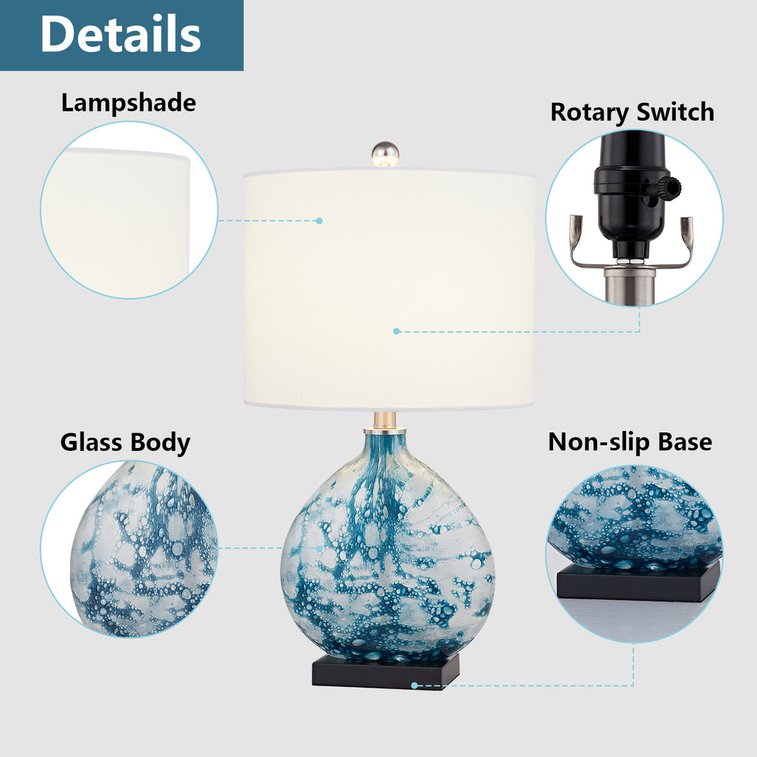 Maxax 23 Inch Bedside Blue Table Lamp #T101