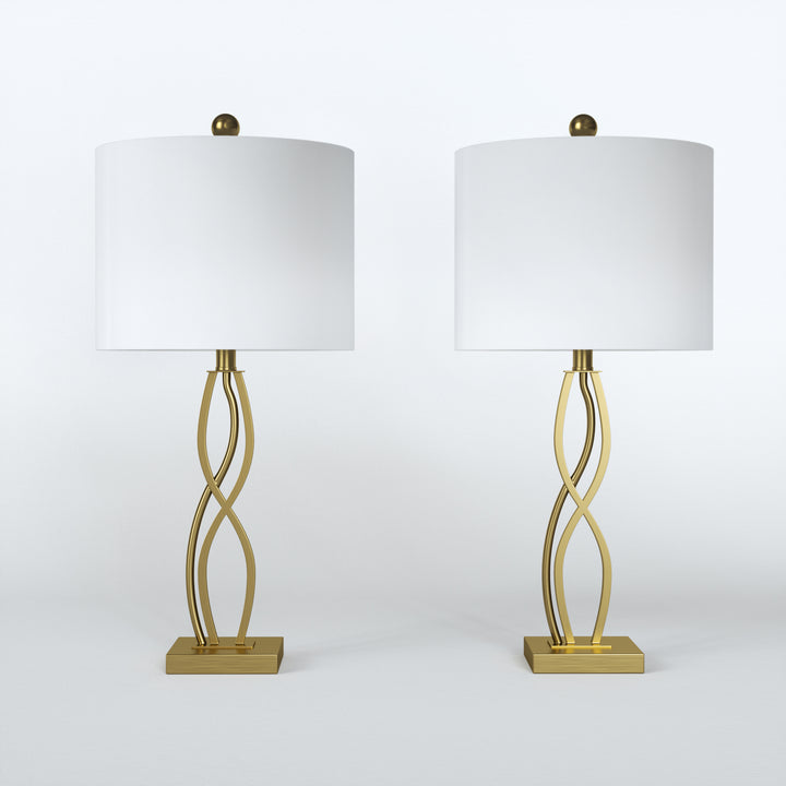 26'' Modern Black Metal Table Lamp For Living Room/bedroom (Set of 2) #T168