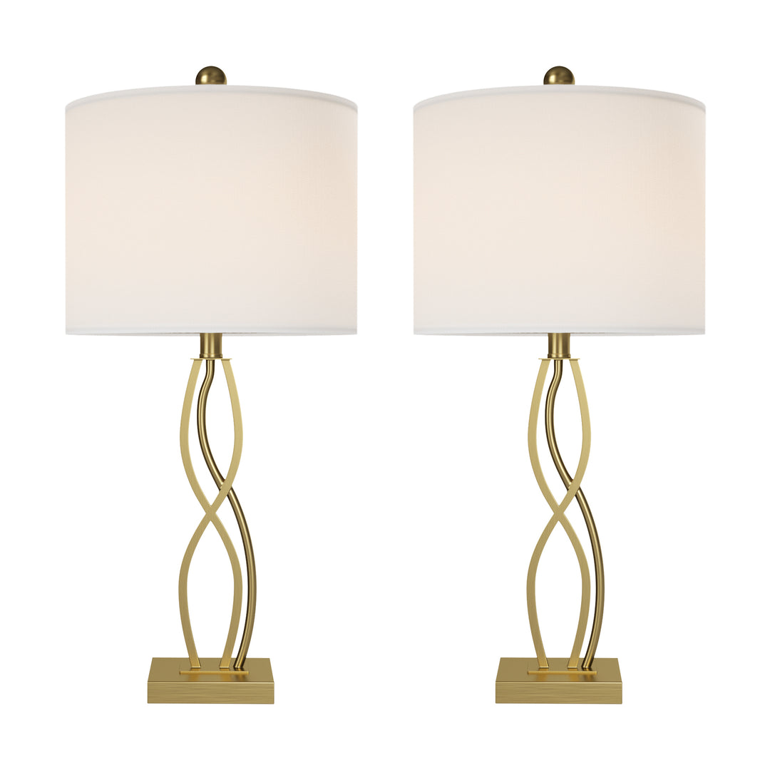 26'' Modern Black Metal Table Lamp For Living Room/bedroom (Set of 2) #T168