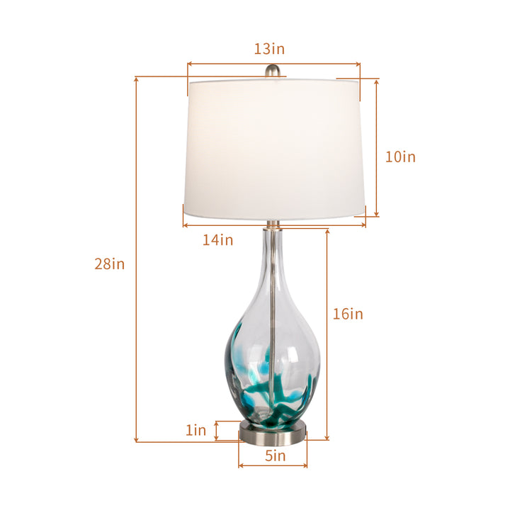 Tomi 28in Glass Table Lamp