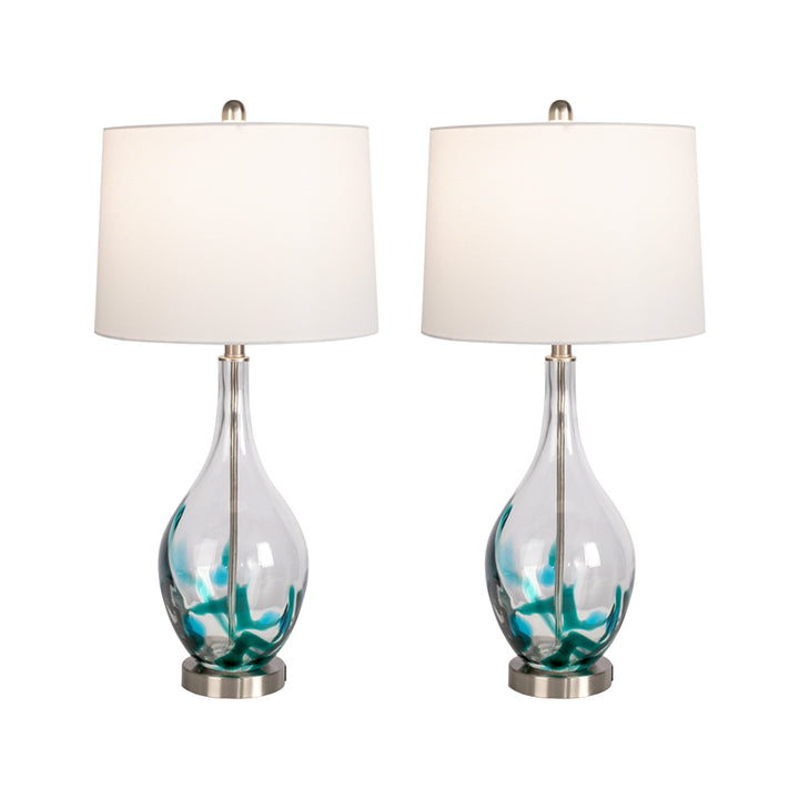 Tomi 28in Glass Table Lamp