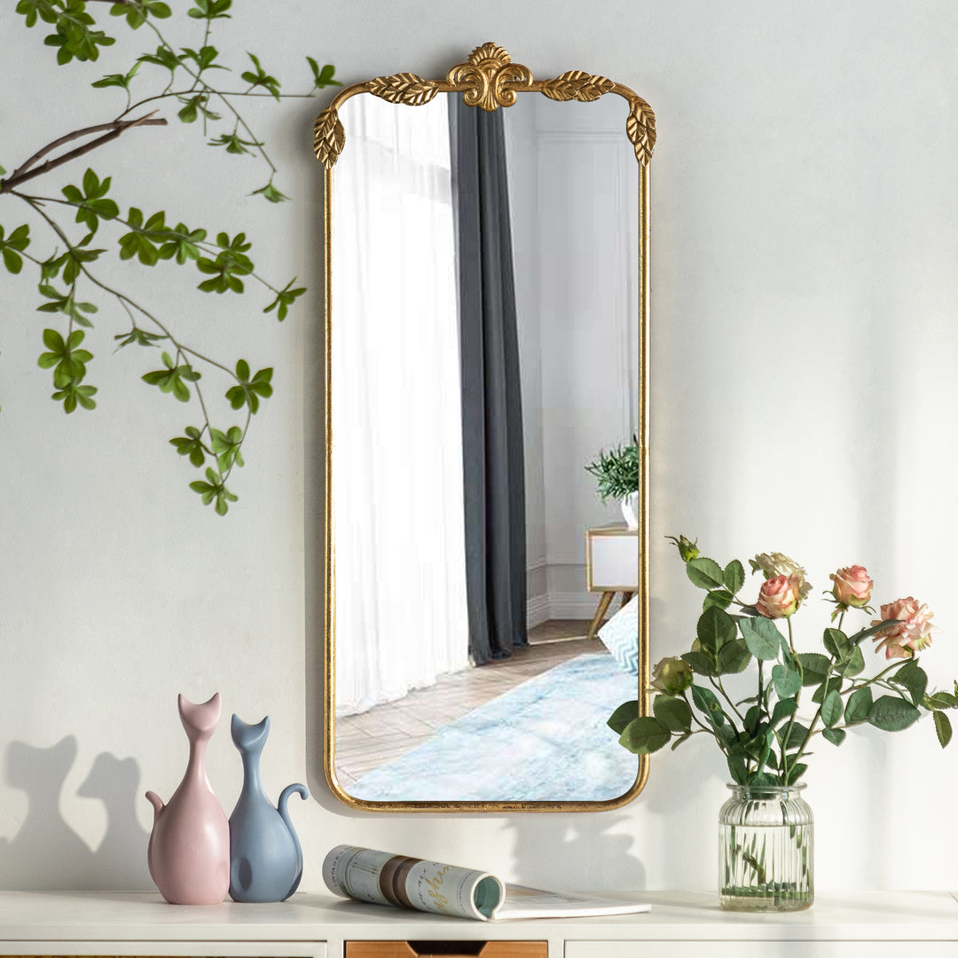 Maxax Rectangle Gold Metal Wall Mirror #25003-RG