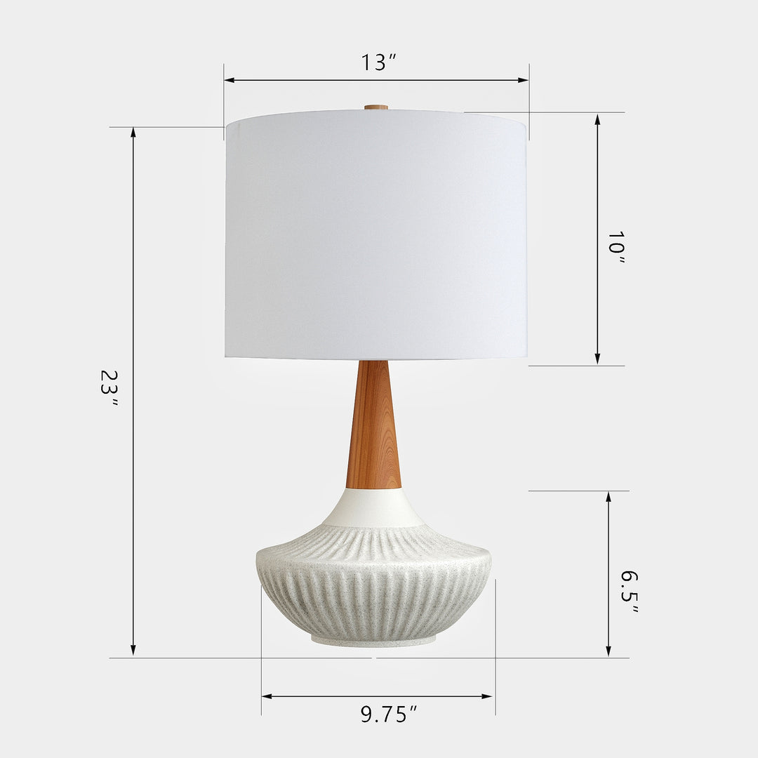 Vibe 23'' Lodge Ceramic Wood Table Lamp For Living Room/bedroom #T207