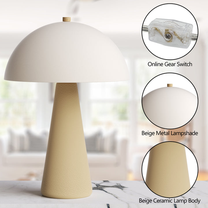 17.8" Modern Ceramic And Metal Table Lamp For Living Room/bedroom