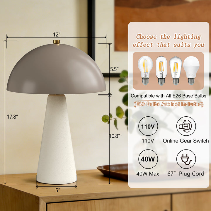 Vivid 17.8" Modern Ceramic And Metal Table Lamp For Living Room/bedroom #T211