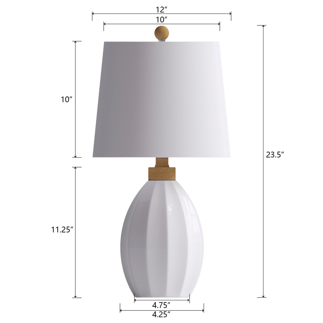 Yullili 23.62" Ceramic Table Lamps, Modern Bedside Nightstand Lamps for Living Room Bedroom