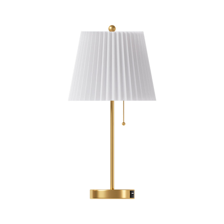 20.75'' Bedside Metal Brass Table Lamp With Folding Shade Accent For Living Room/Bedroom (Set of 2) #T230