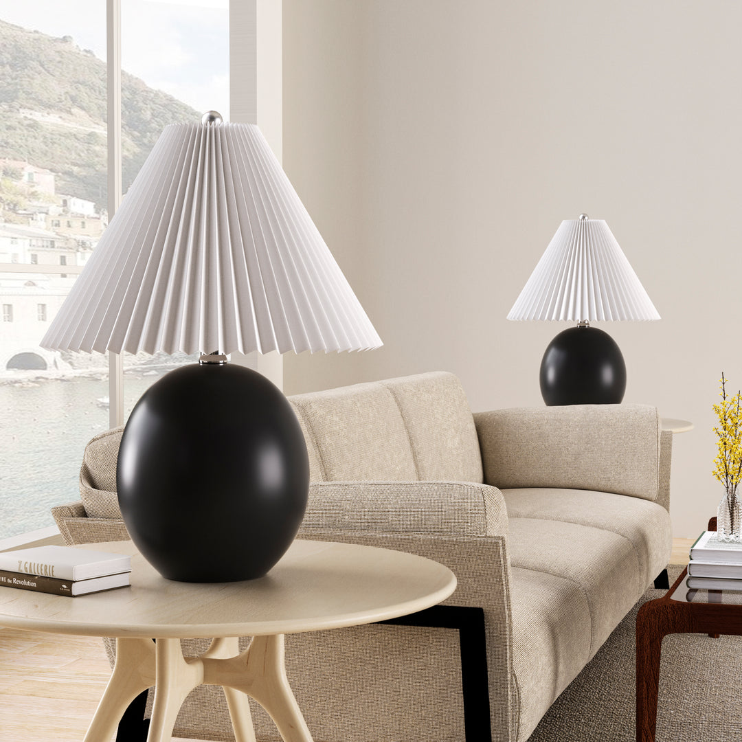 20.5'' Black Ceramic Table Lamp For Living Room/bedroom #T231