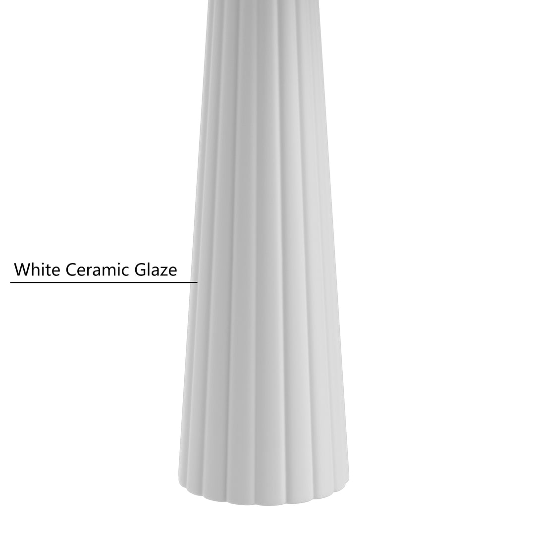 Finesse 25'' Traditional White Ceramic Table Lamp For Living Room/bedroom (Set of 2) #T234