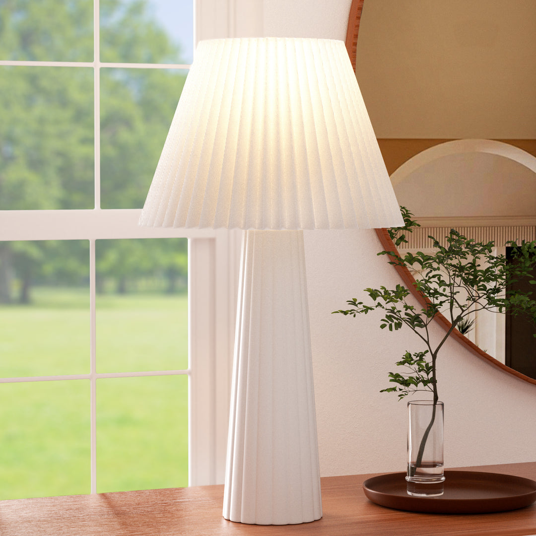 25'' Traditional White Ceramic Table Lamp For Living Room/bedroom (Set of 2)