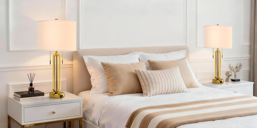 26.5'' Traditional Black Metal Table Lamp With USB For Living Room/Bedroom (Set of 2) #T238