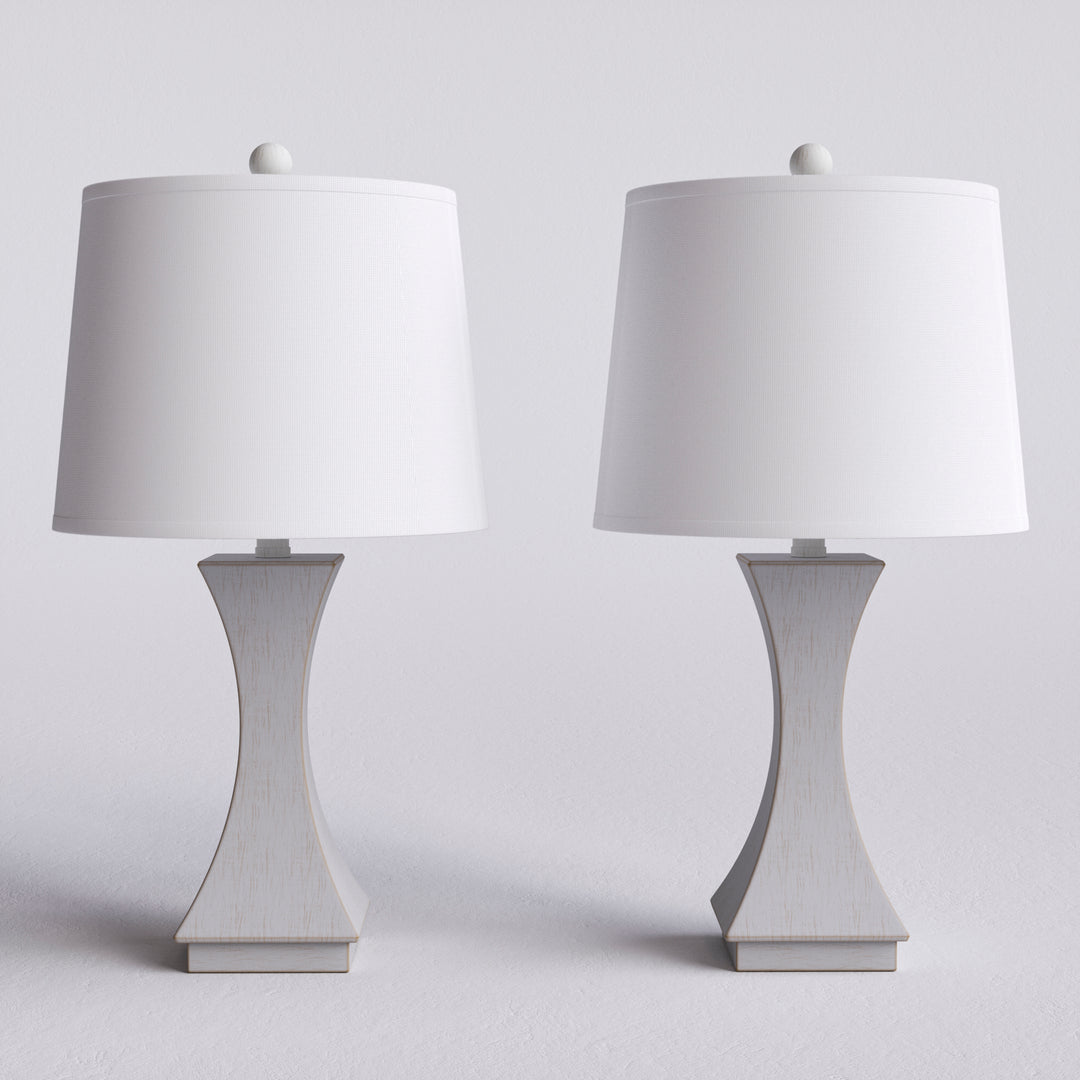 24.5'' Modern Dimmable Resin Table Lamp With Usb Port For Living Room/Bedroom