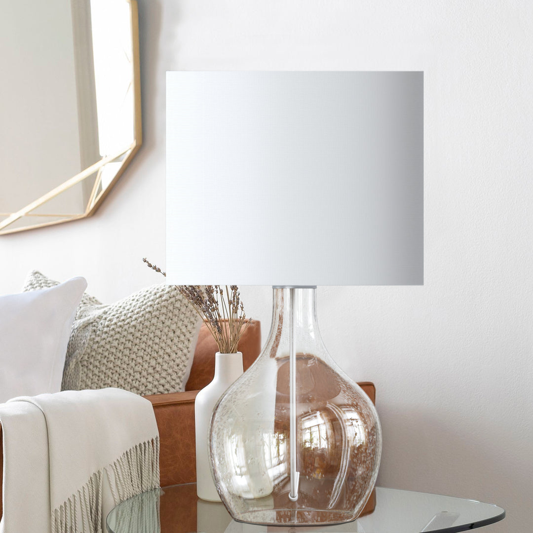 22.38" Glass Modern Table Lamp For Living Room/Bedroom