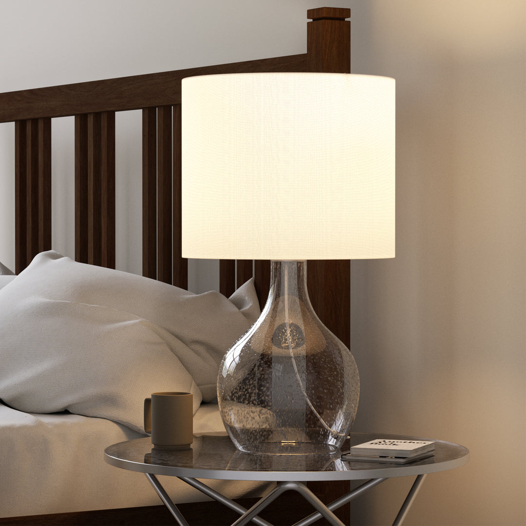 22.38" Glass Modern Table Lamp For Living Room/Bedroom