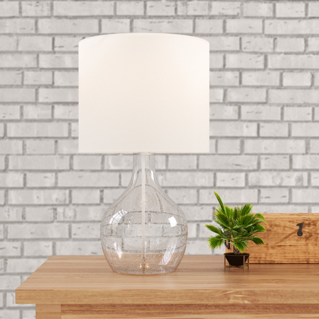 22.38" Glass Modern Table Lamp For Living Room/Bedroom #T245