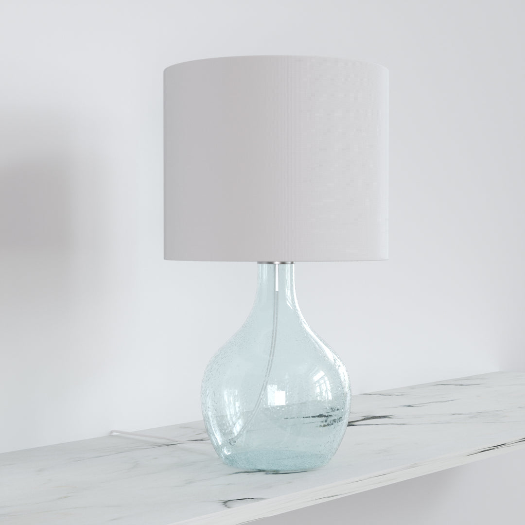 22.38" Glass Modern Table Lamp For Living Room/Bedroom