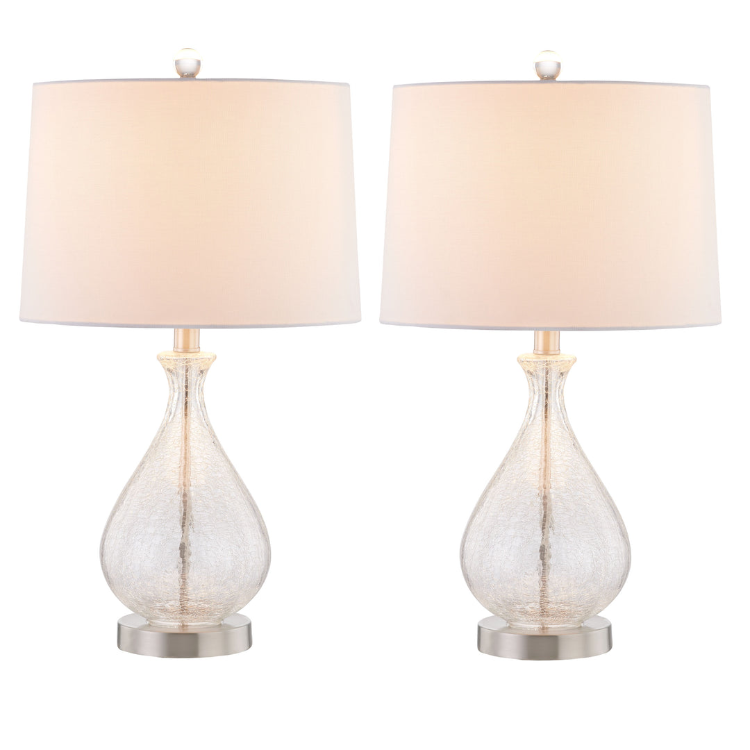 Maxax Glass and Metal Bedside Table Lamp Set of 2 #T26