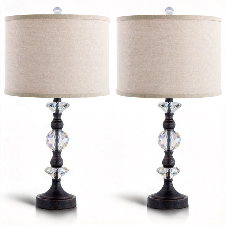 Finesse Modern Minimalist Crystal Glass Table Lamp Set (2 pieces) #T266