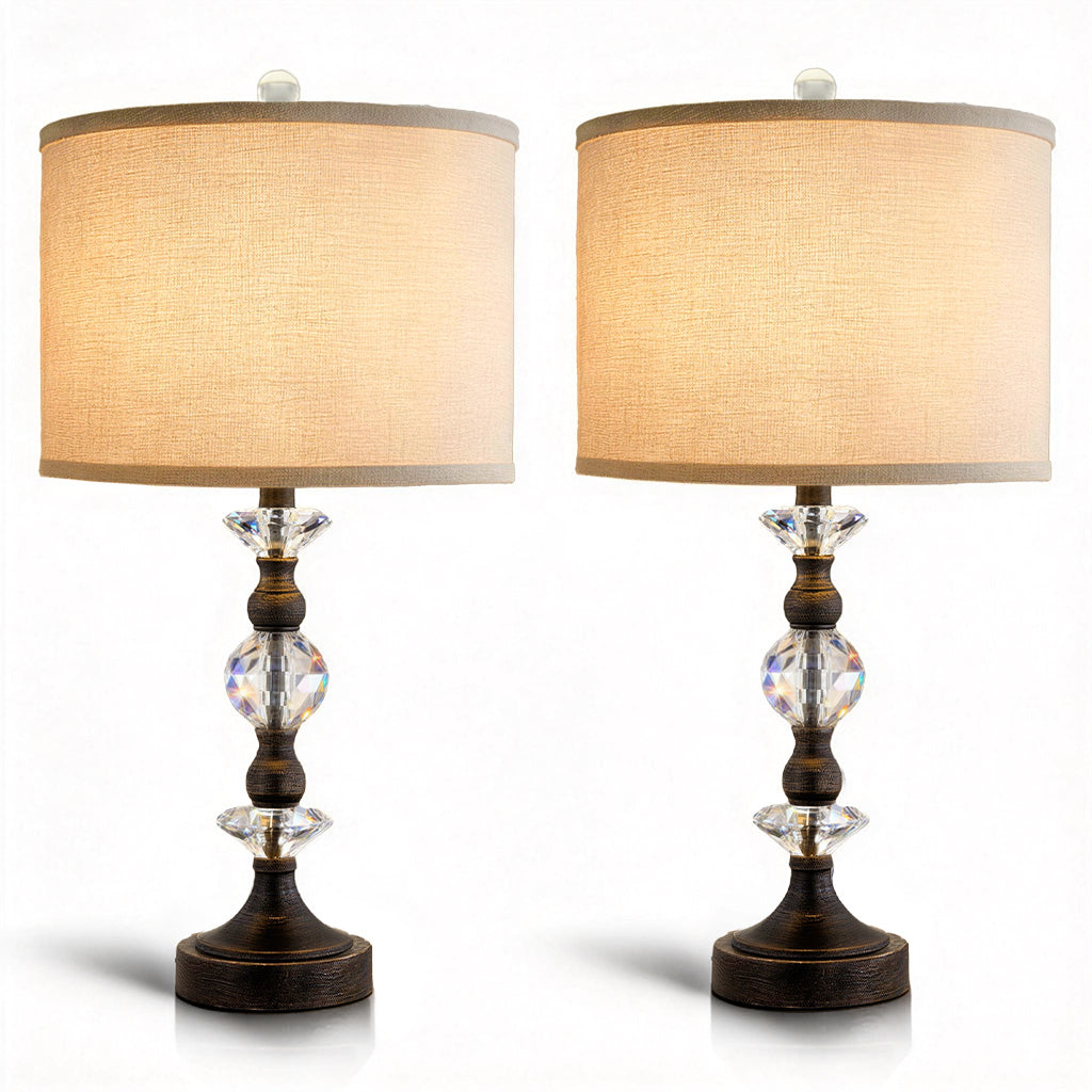 Finesse Modern Minimalist Crystal Glass Table Lamp Set (2 pieces) #T266