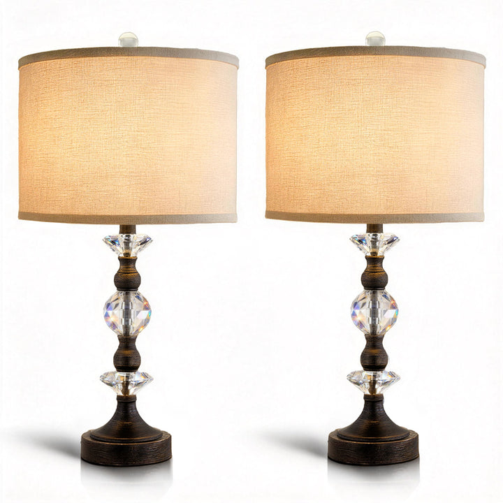 Finesse Modern Minimalist Crystal Glass Table Lamp Set (2 pieces) #T266