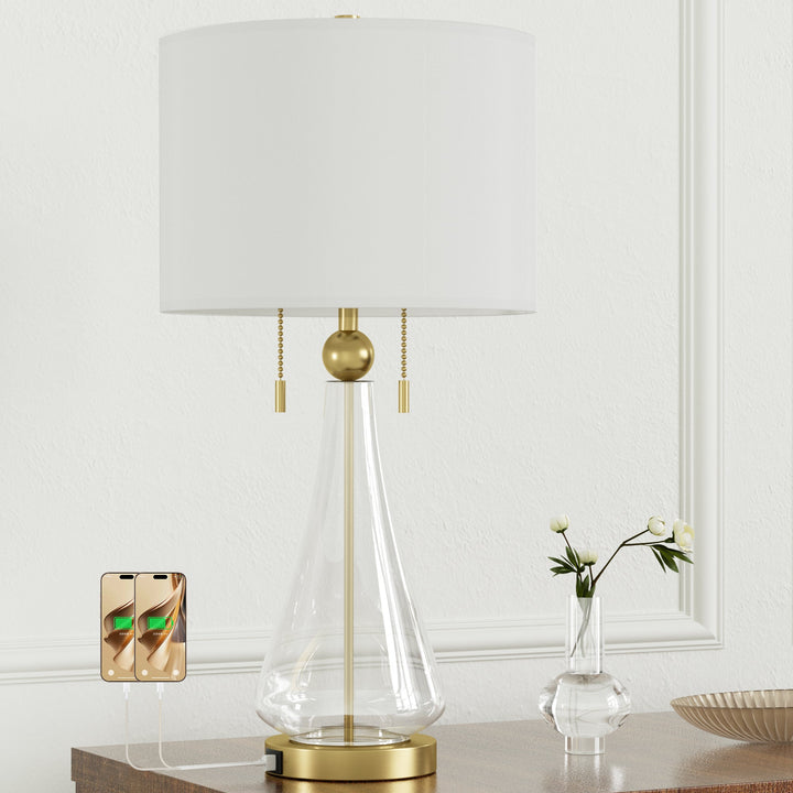 Metal Glass Table Lamp #T272