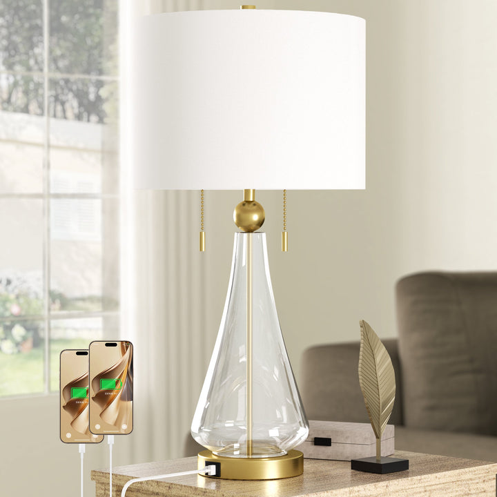 Metal Glass Table Lamp #T272