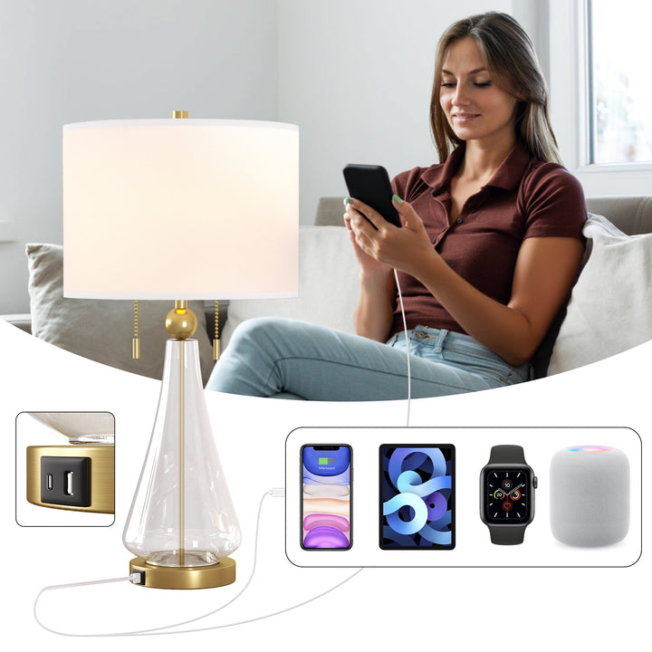 Metal Glass Table Lamp #T272
