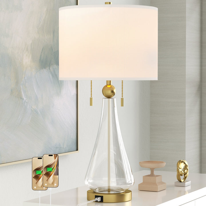Metal Glass Table Lamp #T272