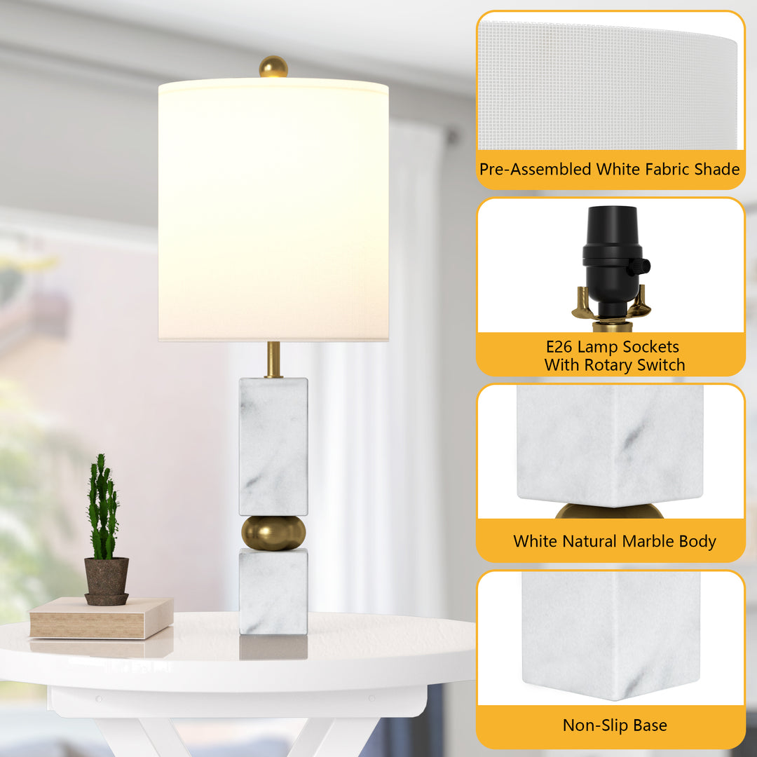 Lustre 25 "Hardware + Marble Desk Lamp #T273