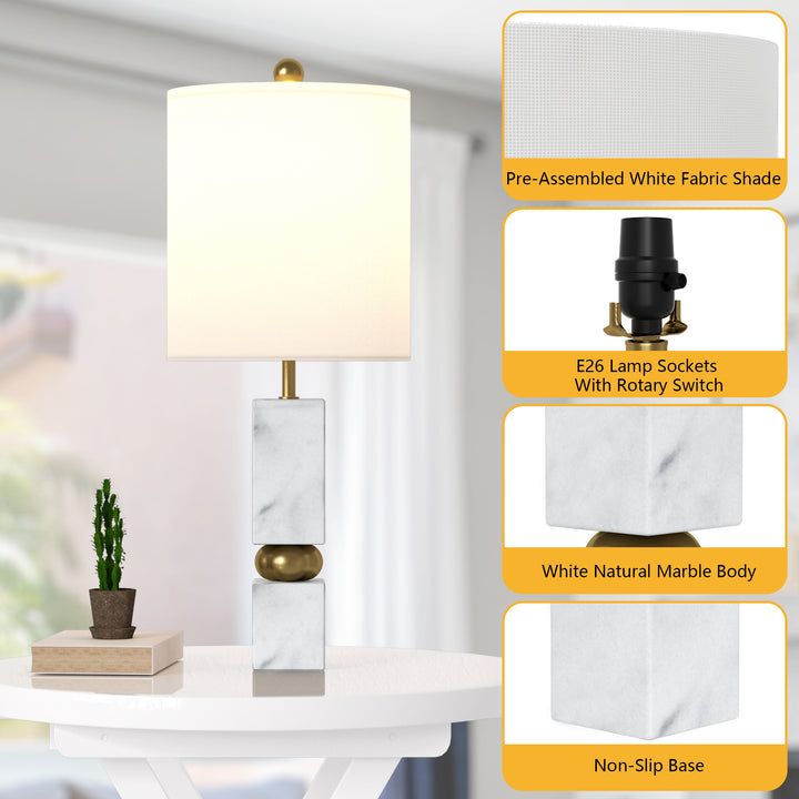 Lustre 25 "Hardware + Marble Desk Lamp #T273