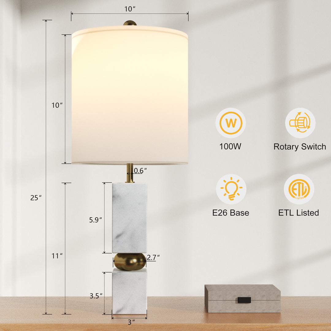 Lustre 25 "Hardware + Marble Desk Lamp #T273
