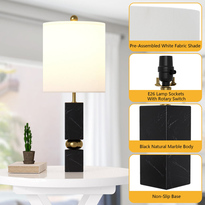 Lustre 25 "Hardware + Marble Desk Lamp #T273