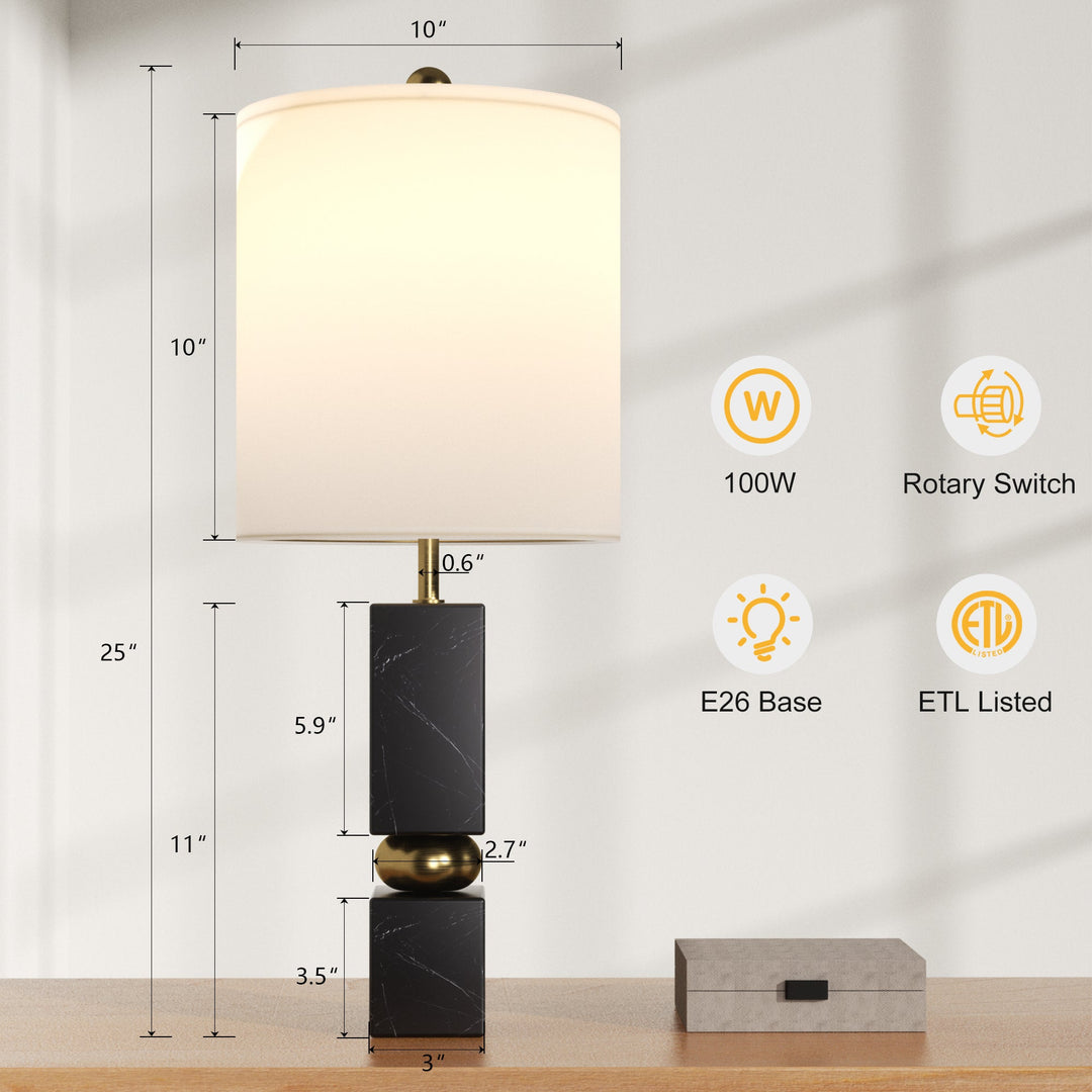 Lustre 25 "Hardware + Marble Desk Lamp #T273