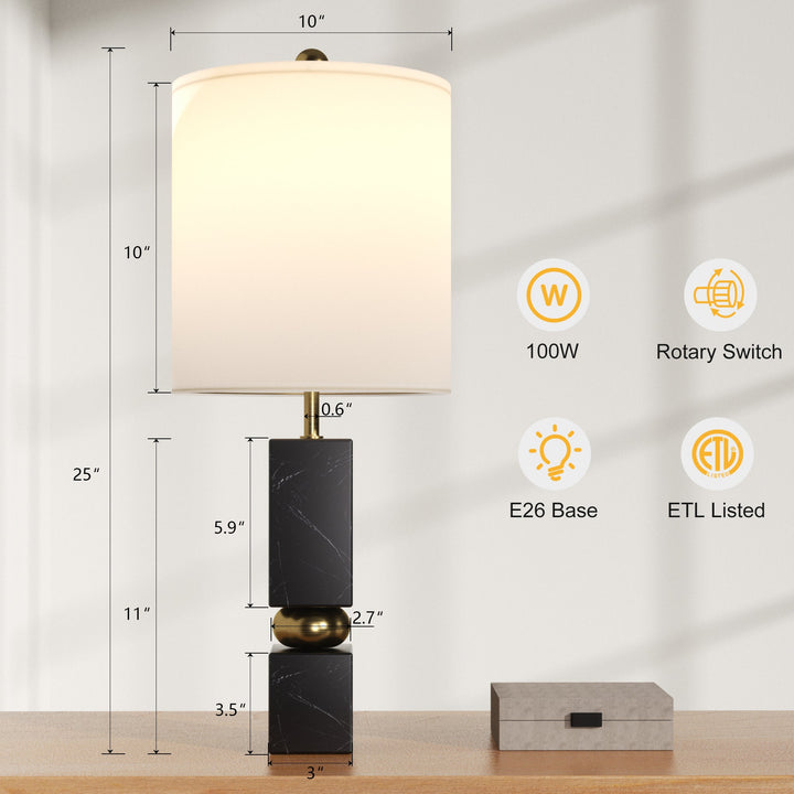 Lustre 25 "Hardware + Marble Desk Lamp #T273