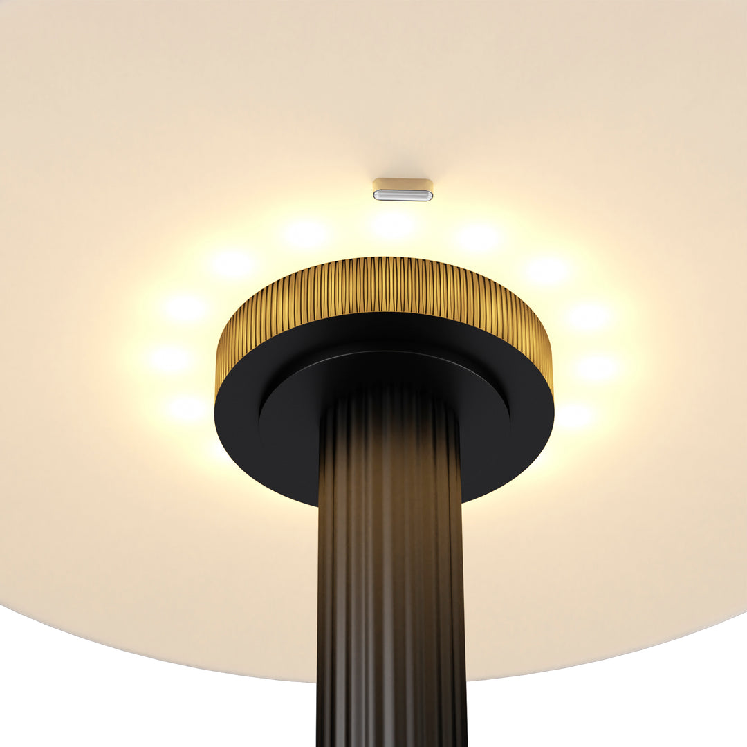 Vista 12" Rechargeable Led Table Lamp With Touch Control, 3-Level Dimming, Type-C Charging For Bedroom, Living Room & Desk #T280