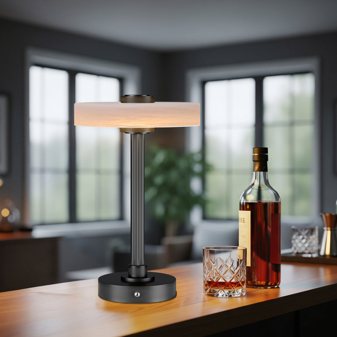Vista 12" Rechargeable Led Table Lamp With Touch Control, 3-Level Dimming, Type-C Charging For Bedroom, Living Room & Desk #T280