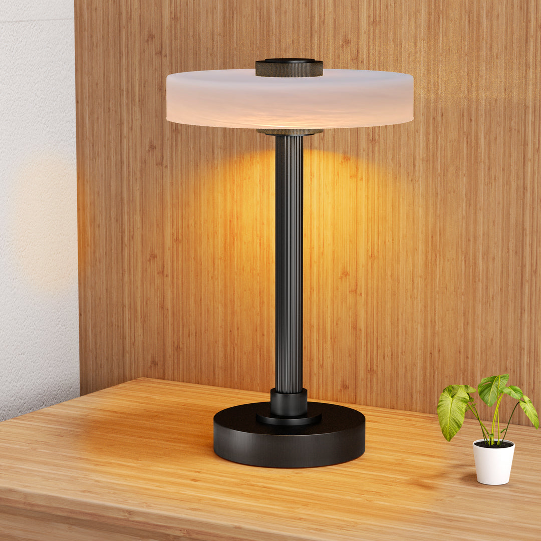 Vista 12" Rechargeable Led Table Lamp With Touch Control, 3-Level Dimming, Type-C Charging For Bedroom, Living Room & Desk #T280