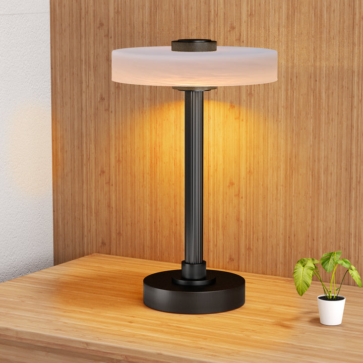 Vista 12" Rechargeable Led Table Lamp With Touch Control, 3-Level Dimming, Type-C Charging For Bedroom, Living Room & Desk #T280