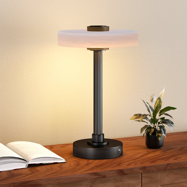 Vista 12" Rechargeable Led Table Lamp With Touch Control, 3-Level Dimming, Type-C Charging For Bedroom, Living Room & Desk #T280
