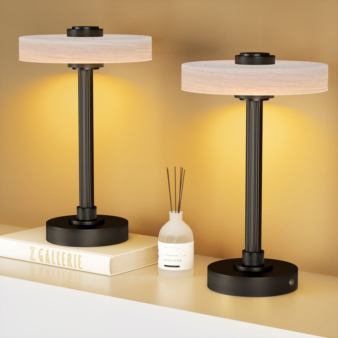 Vista 12" Rechargeable Led Table Lamp With Touch Control, 3-Level Dimming, Type-C Charging For Bedroom, Living Room & Desk #T280