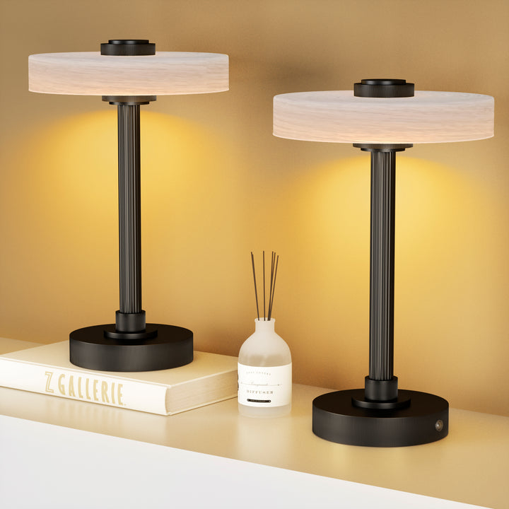 Vista 12" Rechargeable Led Table Lamp With Touch Control, 3-Level Dimming, Type-C Charging For Bedroom, Living Room & Desk #T280