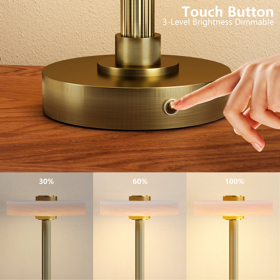 Vista 12" Rechargeable Led Table Lamp With Touch Control, 3-Level Dimming, Type-C Charging For Bedroom, Living Room & Desk #T280