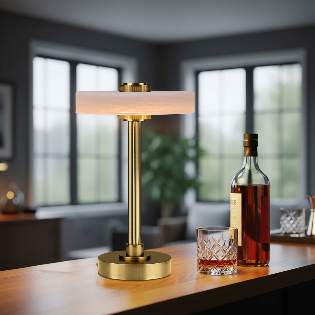 Vista 12" Rechargeable Led Table Lamp With Touch Control, 3-Level Dimming, Type-C Charging For Bedroom, Living Room & Desk #T280