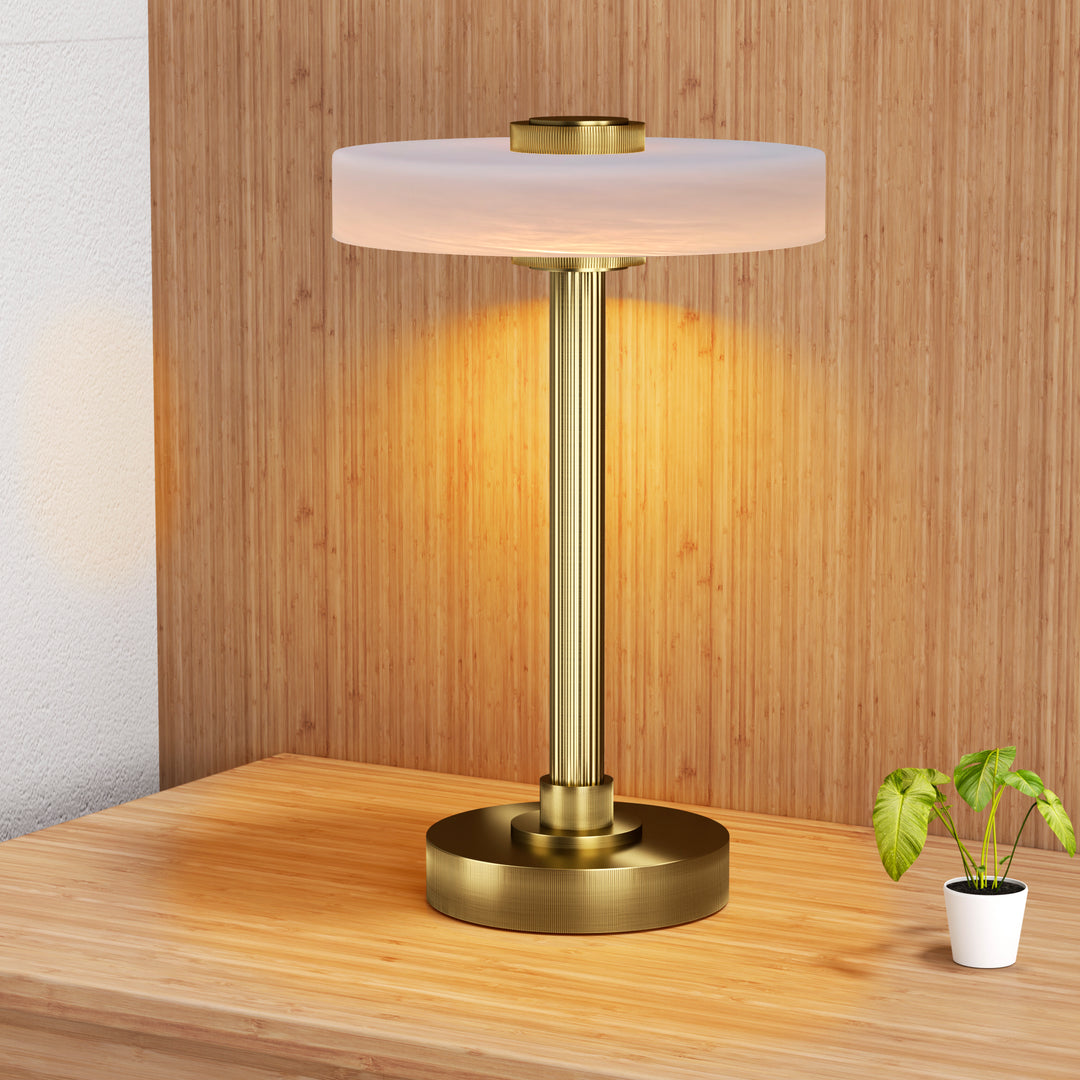 Vista 12" Rechargeable Led Table Lamp With Touch Control, 3-Level Dimming, Type-C Charging For Bedroom, Living Room & Desk #T280