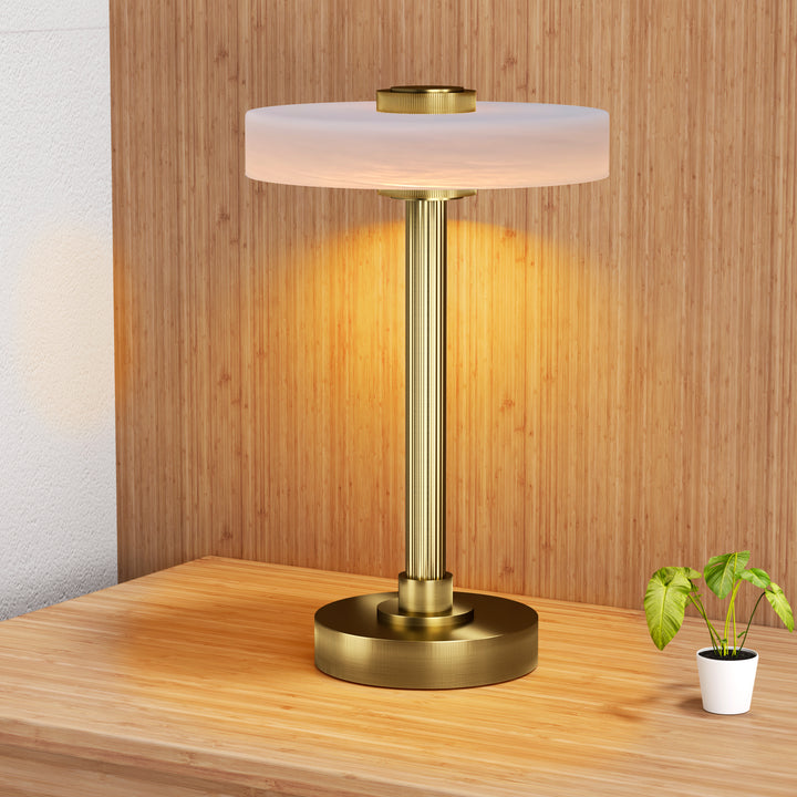 Vista 12" Rechargeable Led Table Lamp With Touch Control, 3-Level Dimming, Type-C Charging For Bedroom, Living Room & Desk #T280