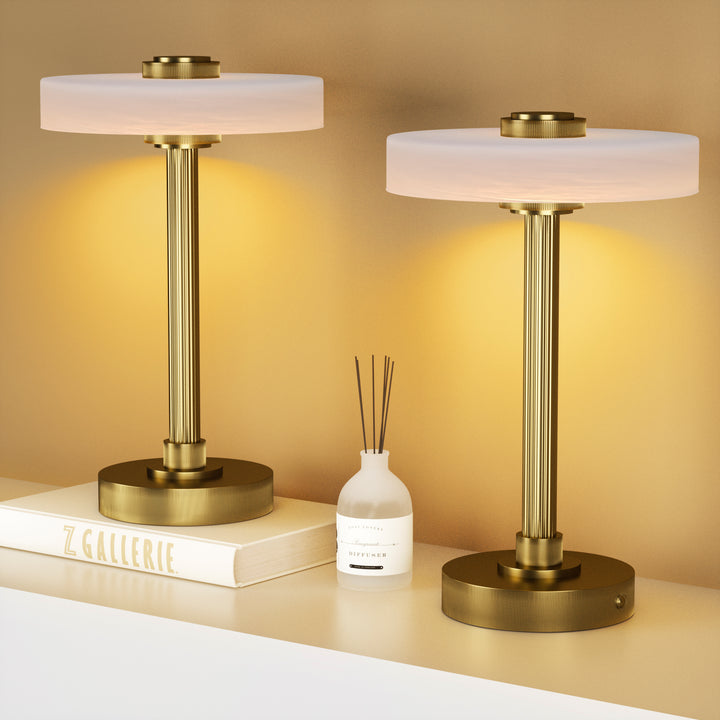 Vista 12" Rechargeable Led Table Lamp With Touch Control, 3-Level Dimming, Type-C Charging For Bedroom, Living Room & Desk #T280