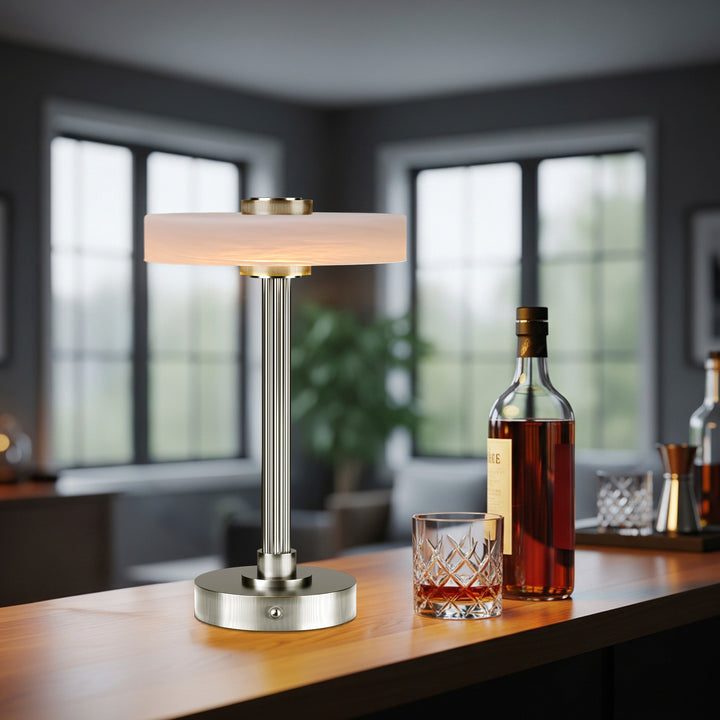 Vista 12" Rechargeable Led Table Lamp With Touch Control, 3-Level Dimming, Type-C Charging For Bedroom, Living Room & Desk #T280